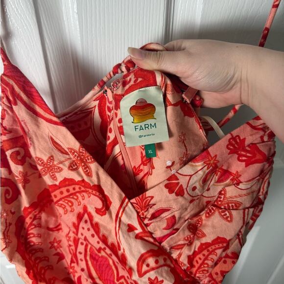 Farm Rio Jaipur Red Crossover Maxi Dress XL - Picture 7 of 9